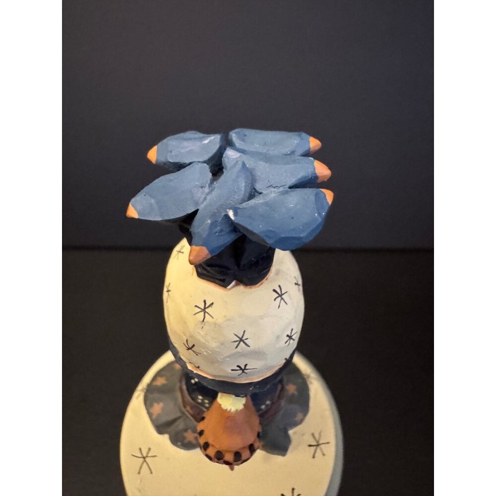 Vintage WILLIRAYE Studio Snowman Bluebird Candle Rustic - Picture 3 of 16